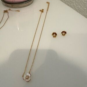 Kate Spade Gold Flower Necklace and Earring Set